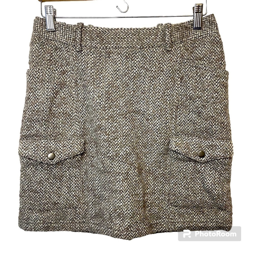 Eddie Bauer Wool Blend Mini Skirt Button Pockets